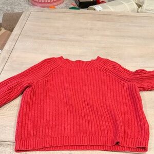Aerie Bold Red Crew Neck Sweater